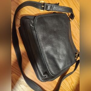 Fossil Black Leather Crossbody Bag/ Purse